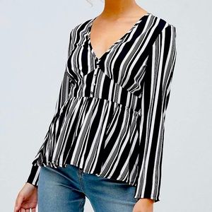 asos | Influence striped peplum blouse